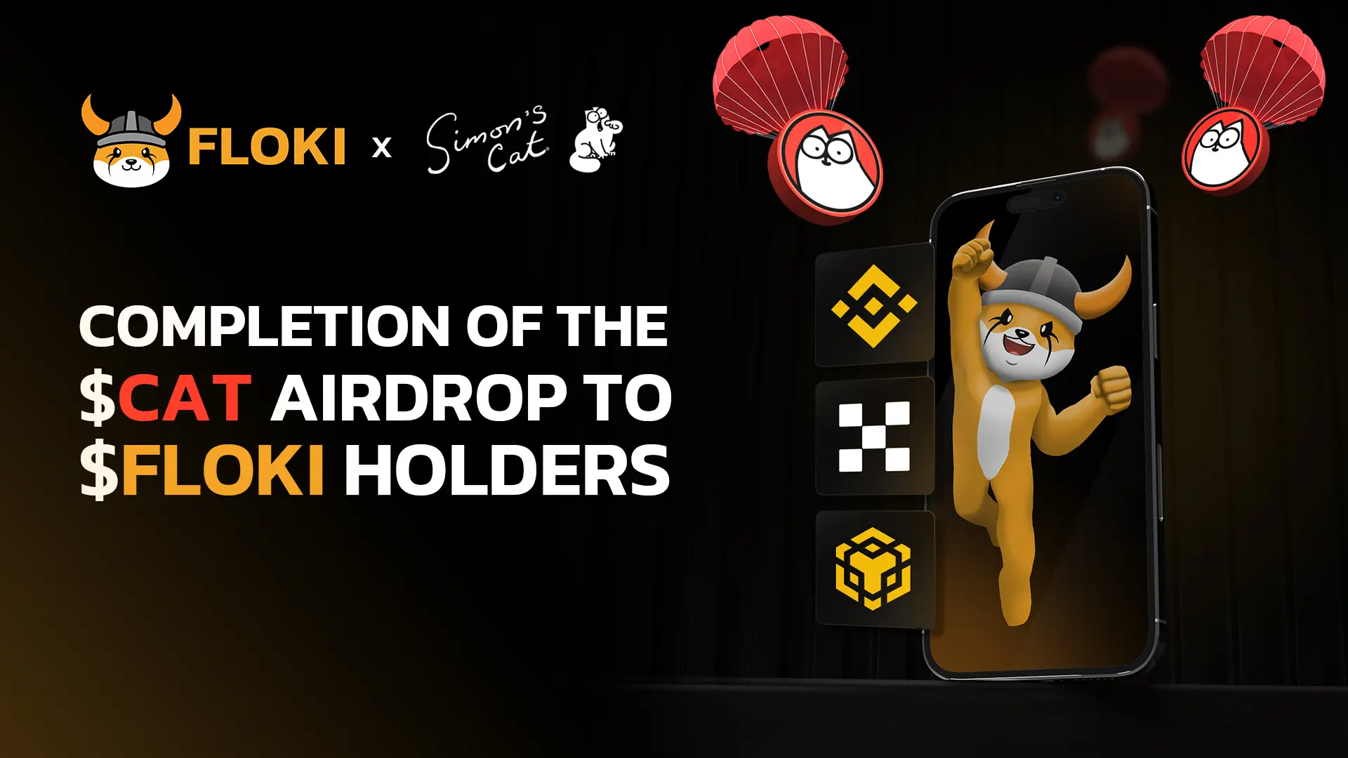 $CAT airdrop to $FLOKI holders is complete